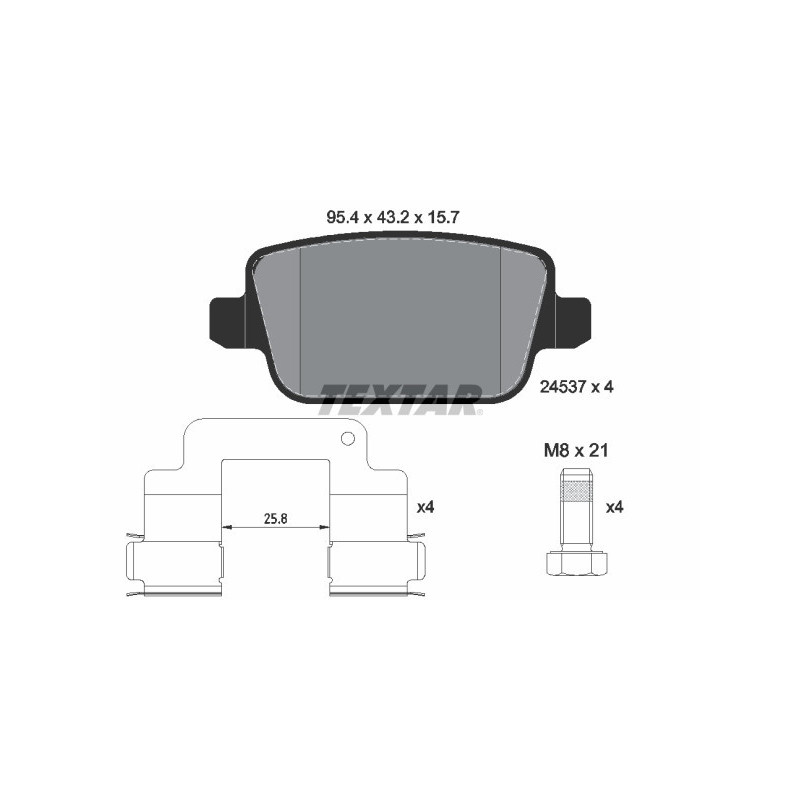 TEXTAR 2453701 Bremsbeläge Hinten für Land Rover Freelander 2