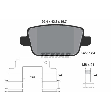 TEXTAR 2453701 Brzdové platničky zadný pre Land Rover Freelander 2