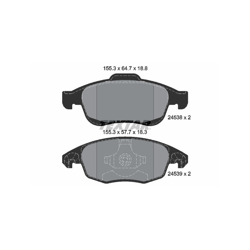TEXTAR 2453801 Brake Pads Set Front for Partner Berlingo C4 DS DS4 5008 DS5