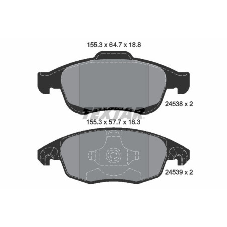 TEXTAR 2453801 Bremsbeläge Vorne für Partner Berlingo C4 DS DS4 5008 DS5