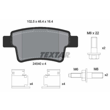 TEXTAR 2454001 Plaquettes de frein arrière pour C4 408