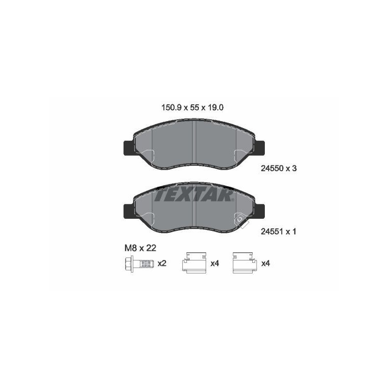 TEXTAR 2455001 Brake Pads Set Front for Corsa