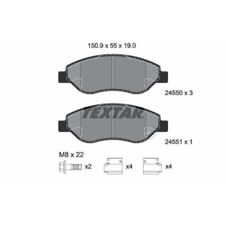 TEXTAR 2455001 Plaquettes de frein avant pour Corsa