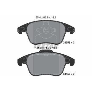 TEXTAR 2455801 Brzdové platničky predný pre 308 C4 DS DS5 3008 5008 DS4 RCZ 208 207