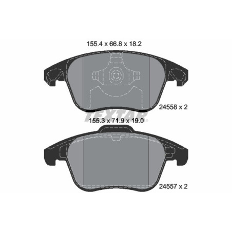 TEXTAR 2455801 Brake Pads Set Front for 308 C4 DS DS5 3008 5008 DS4 RCZ 208 207