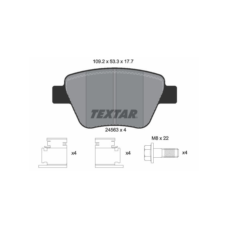 TEXTAR 2456301 Brake Pads Set Rear for Golf Octavia Caddy Beetle Jetta Touran A3 Yeti Superb Altea