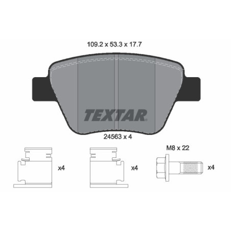 TEXTAR 2456301 Brake Pads Set Rear for Golf Octavia Caddy Beetle Jetta Touran A3 Yeti Superb Altea