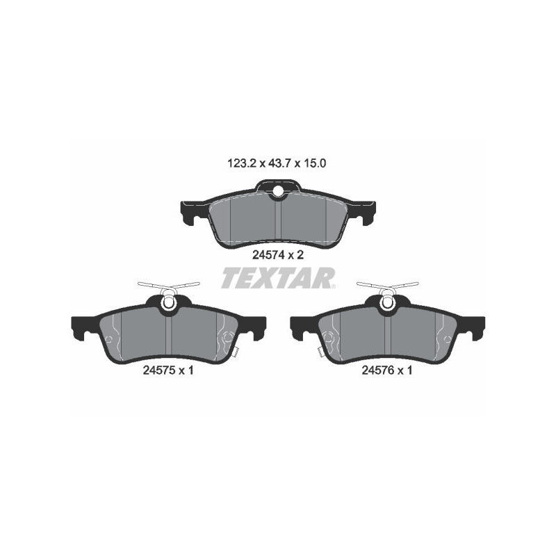 TEXTAR 2457401 Brake Pads Set Rear for Yaris Charade