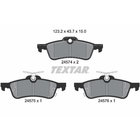 TEXTAR 2457401 Plaquettes de frein arrière pour Yaris Charade