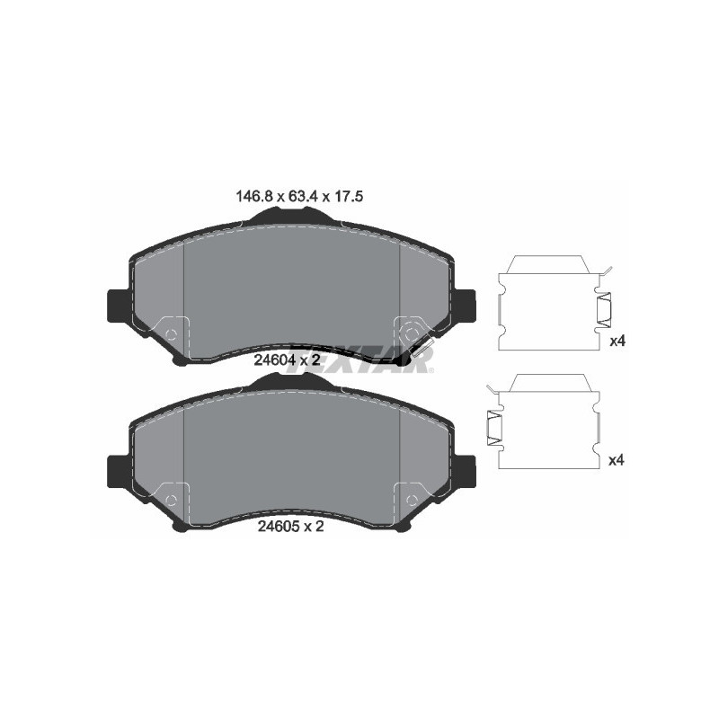 TEXTAR 2460402 Pastiglie freno anteriore per Journey Wrangler Freemont Nitro Cherokee