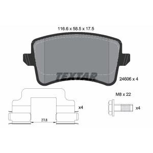 TEXTAR 2460601 Bremsbeläge Hinten für Audi A5 A4 Q5