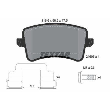 TEXTAR 2460601 Brzdové destičky zadní pro Audi A5 A4 Q5