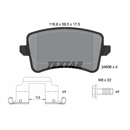 TEXTAR 2460602 Plaquettes de frein arrière pour Audi A5 A4 Q5