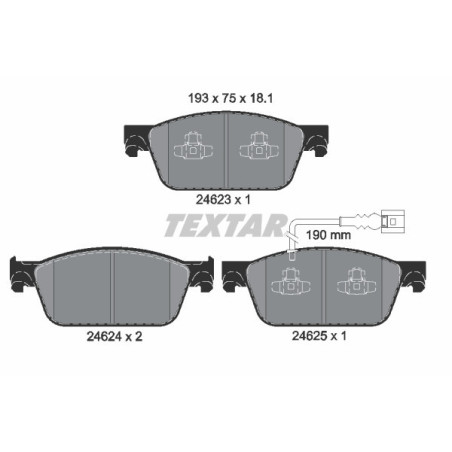 TEXTAR 2462301 Brake Pads Set Front for Transporter California Multivan