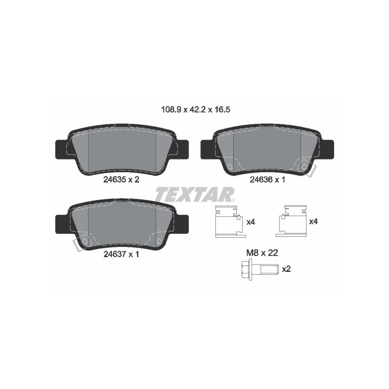 TEXTAR 2463501 Plaquettes de frein Arrière pour