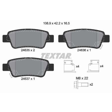 TEXTAR 2463501 Klocki hamulcowe tył dla Honda CR-V