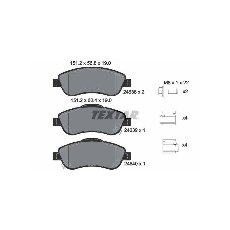 TEXTAR 2463801 Brake Pads Set Front for Honda CR-V
