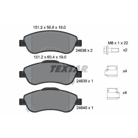 TEXTAR 2463801 Brzdové destičky přední pro Honda CR-V