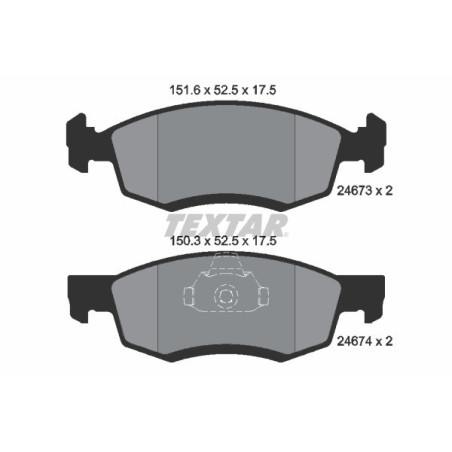 TEXTAR 2467301 Brake Pads Set Front for Logan Largus