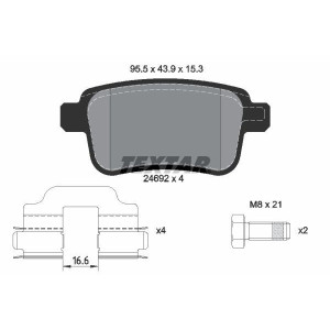 TEXTAR 2469201 Brake Pads Set Rear for Renault Kangoo
