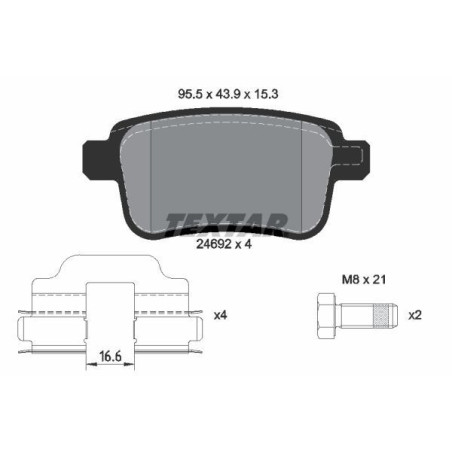 TEXTAR 2469201 Brake Pads Set Rear for