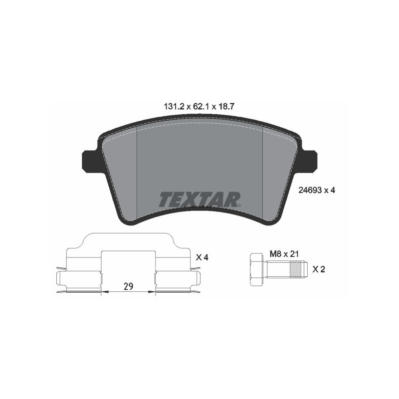 TEXTAR 2469301 Brake Pads Set Front for Kangoo Citan