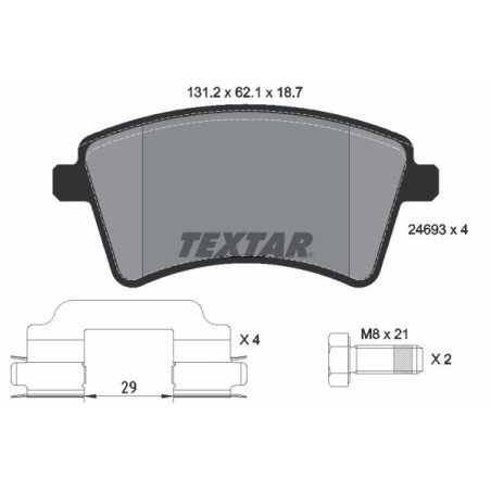 TEXTAR 2469301 Pastiglie freno anteriore per Kangoo Citan