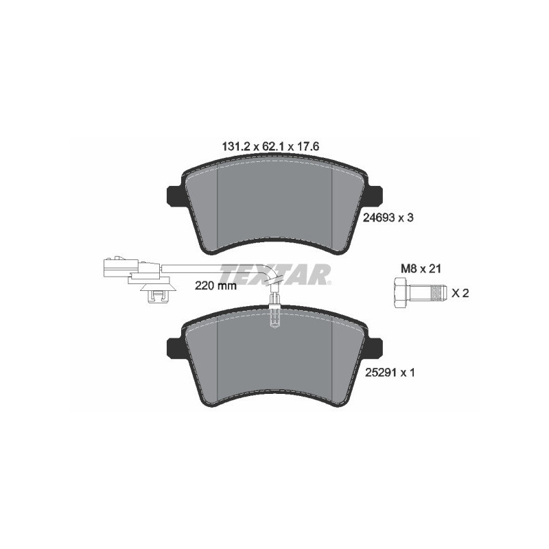 TEXTAR 2469306 Pastillas de freno delantero para Kangoo NV250