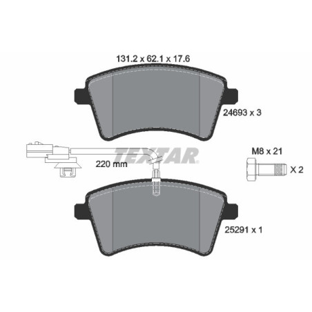 TEXTAR 2469306 Pastillas de freno delantero para Kangoo NV250