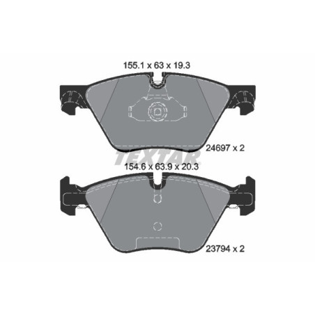 TEXTAR 2469701 Brzdové platničky predný pre BMW 5