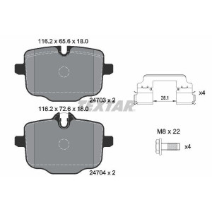 TEXTAR 2470301 Brzdové platničky zadný pre BMW 5 6 X4 iX3