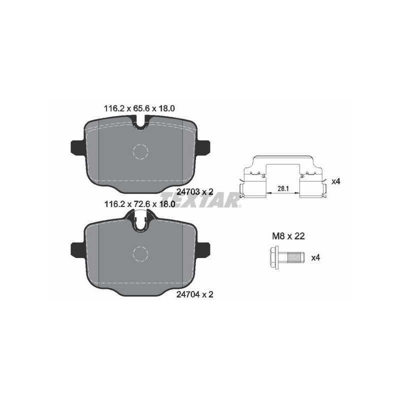 TEXTAR 2470301 Brake Pads Set Rear for