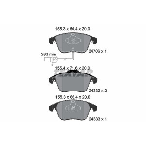 TEXTAR 2470601 Brake Pads Set Front for Audi A5 A4