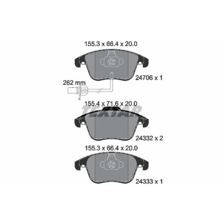 TEXTAR 2470601 Brzdové platničky predný pre Audi A5 A4