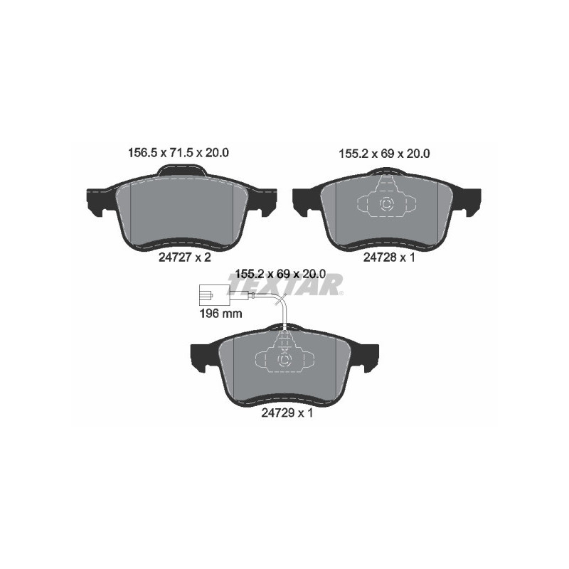 TEXTAR 2472701 Plaquettes de frein Avant pour