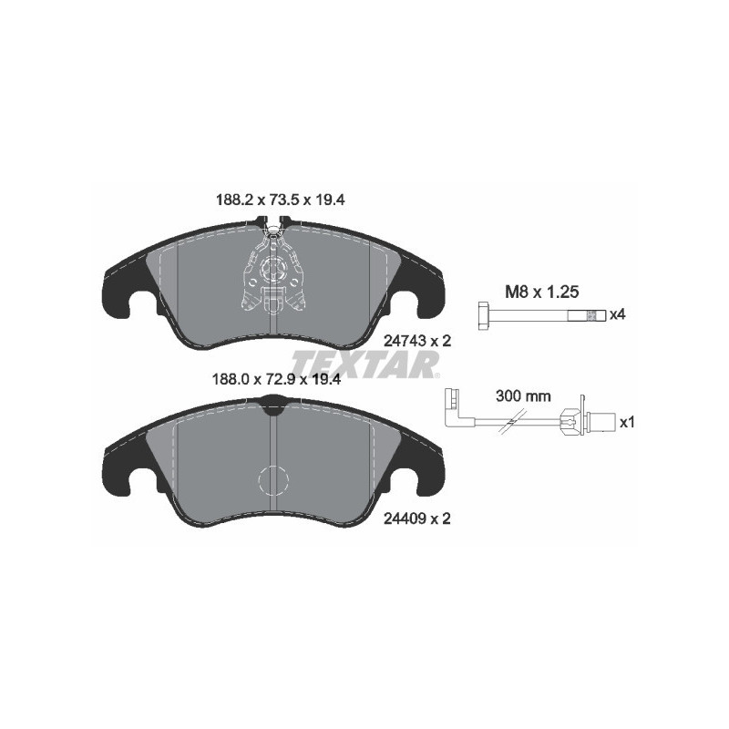 TEXTAR 2474301 Brzdové destičky Přední pro
