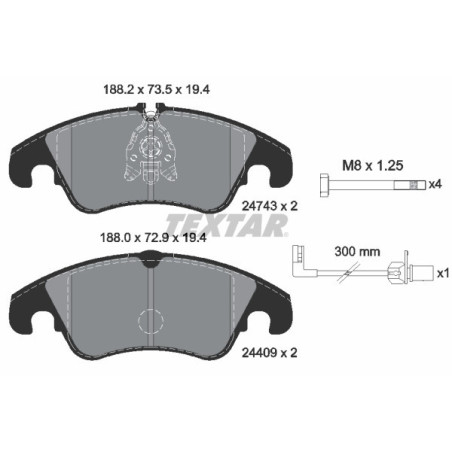 TEXTAR 2474301 Bremsbeläge Vorne für Audi A5 A4 A6