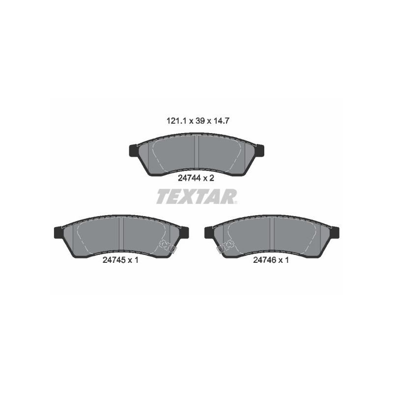TEXTAR 2474401 Pastillas de freno trasero para Epica Tosca