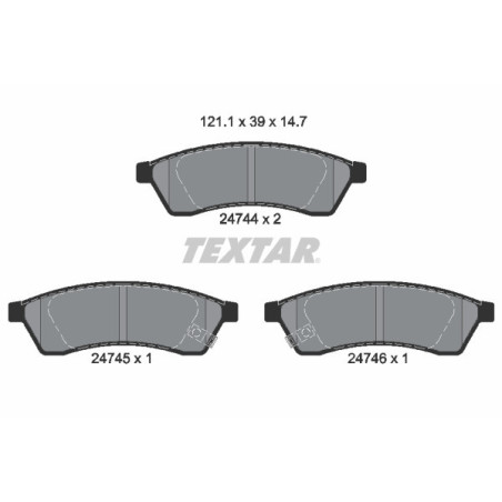 TEXTAR 2474401 Plaquettes de frein arrière pour Epica Tosca