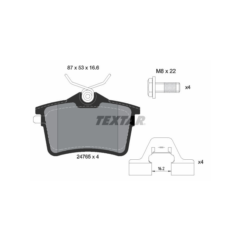 TEXTAR 2476501 Brake Pads Set Rear for