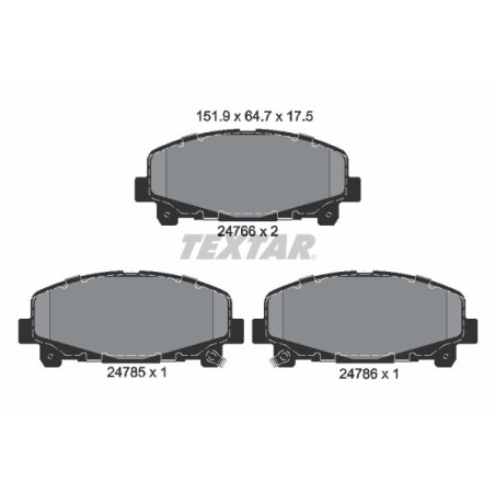 TEXTAR 2476601 Plaquettes de frein avant pour Honda Accord