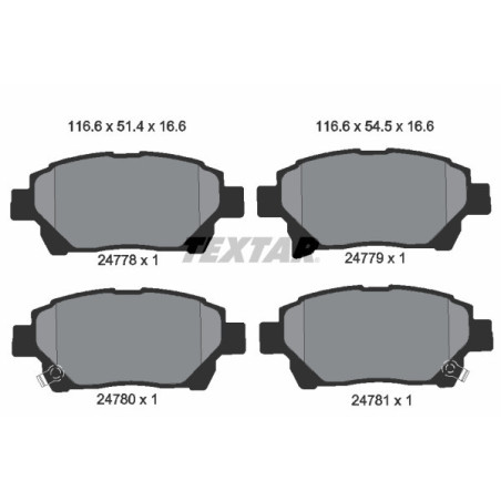 TEXTAR 2477801 Brake Pads Set Front for