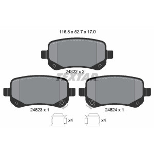 TEXTAR 2482201 Brake Pads Set Rear for