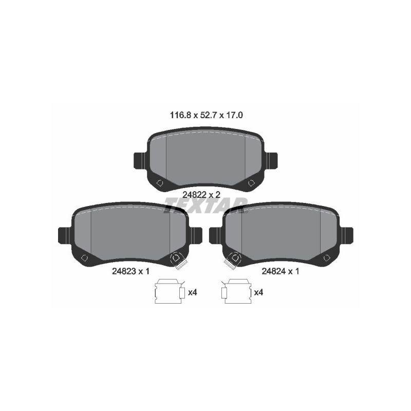 TEXTAR 2482201 Brake Pads Set Rear for Journey Freemont Routan