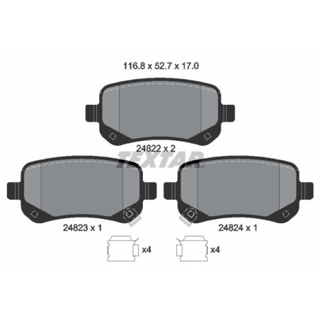 TEXTAR 2482201 Brake Pads Set Rear for