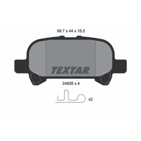 TEXTAR 2483501 Brzdové platničky zadný pre Avalon Camry Solara