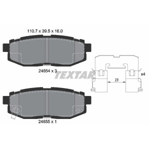 TEXTAR 2485401 Brzdové platničky zadný pre Outback Forester Impreza Tribeca Brz GT Legacy