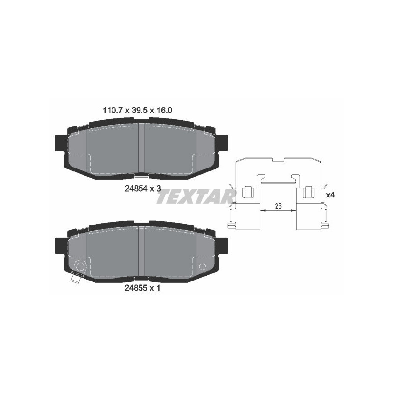 TEXTAR 2485401 Brake Pads Set Rear for Outback Forester Impreza Tribeca Brz GT Legacy