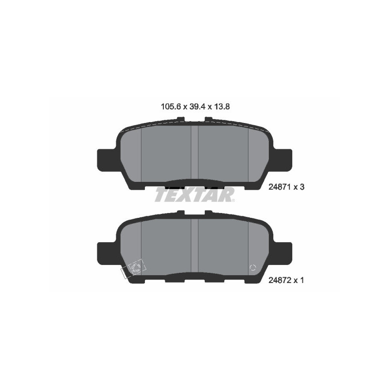 TEXTAR 2487101 Klocki hamulcowe tył dla Murano Pathfinder QX60 X-Trail Teana Altima Pulsar