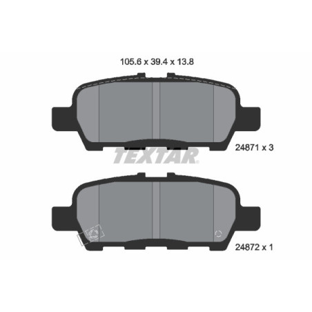 TEXTAR 2487101 Pastiglie freno posteriore per Murano Pathfinder QX60 X-Trail Teana Altima
